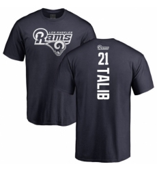 NFL Nike Los Angeles Rams #21 Aqib Talib Navy Blue Backer T-Shirt