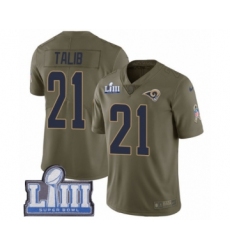Youth Nike Los Angeles Rams #21 Aqib Talib Limited Olive 2017 Salute to Service Super Bowl LIII Bound NFL Jersey