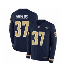 Men's Nike Los Angeles Rams #37 Sam Shields Limited Navy Blue Therma Long Sleeve NFL Jersey