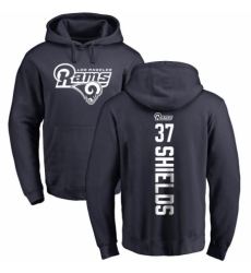 NFL Nike Los Angeles Rams #37 Sam Shields Navy Blue Backer Pullover Hoodie