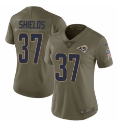 Women's Nike Los Angeles Rams #37 Sam Shields Limited Olive 2017 Salute to Service NFL Jersey