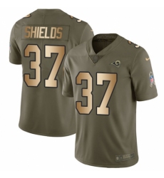 Youth Nike Los Angeles Rams #37 Sam Shields Limited Olive/Gold 2017 Salute to Service NFL Jersey