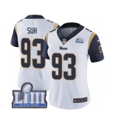 Women's Nike Los Angeles Rams #93 Ndamukong Suh White Vapor Untouchable Limited Player Super Bowl LIII Bound NFL Jersey