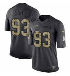 Youth Nike Los Angeles Rams #93 Ndamukong Suh Limited Black 2016 Salute to Service NFL Jersey
