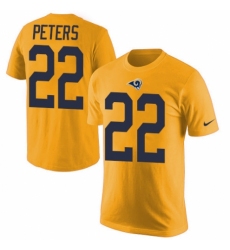 Men's Nike Los Angeles Rams #22 Marcus Peters Gold Rush Pride Name & Number T-Shirt