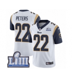 Men's Nike Los Angeles Rams #22 Marcus Peters White Vapor Untouchable Limited Player Super Bowl LIII Bound NFL Jersey