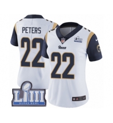 Women's Nike Los Angeles Rams #22 Marcus Peters White Vapor Untouchable Limited Player Super Bowl LIII Bound NFL Jersey