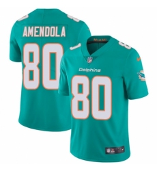 Youth Nike Miami Dolphins #80 Danny Amendola Aqua Green Team Color Vapor Untouchable Elite Player NFL Jersey