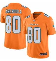 Youth Nike Miami Dolphins #80 Danny Amendola Limited Orange Rush Vapor Untouchable NFL Jersey