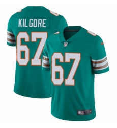 Youth Nike Miami Dolphins #67 Daniel Kilgore Aqua Green Alternate Vapor Untouchable Limited Player NFL Jersey