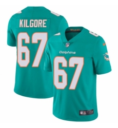 Youth Nike Miami Dolphins #67 Daniel Kilgore Aqua Green Team Color Vapor Untouchable Elite Player NFL Jersey