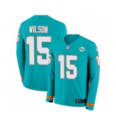 Youth Nike Miami Dolphins #15 Albert Wilson Limited Aqua Therma Long Sleeve NFL Jersey
