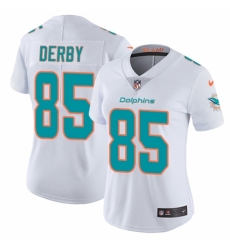 Women's Nike Miami Dolphins #85 A.J. Derby White Vapor Untouchable Elite Player NFL Jersey
