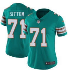 Women's Nike Miami Dolphins #71 Josh Sitton Aqua Green Alternate Vapor Untouchable Elite Player NFL Jersey