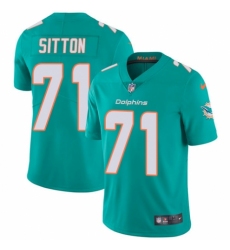 Youth Nike Miami Dolphins #71 Josh Sitton Aqua Green Team Color Vapor Untouchable Elite Player NFL Jersey