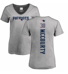 NFL Women's Nike New England Patriots #30 Jason McCourty Ash Backer V-Neck T-Shirt
