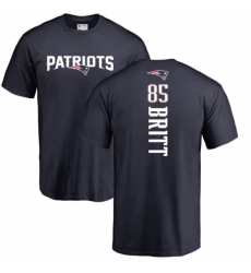 NFL Nike New England Patriots #85 Kenny Britt Navy Blue Backer T-Shirt