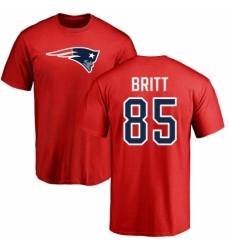 NFL Nike New England Patriots #85 Kenny Britt Red Name & Number Logo T-Shirt