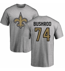 NFL Nike New Orleans Saints #74 Jermon Bushrod Ash Name & Number Logo T-Shirt