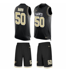 Men's Nike New Orleans Saints #50 DeMario Davis Limited Black Tank Top Suit NFL Jersey