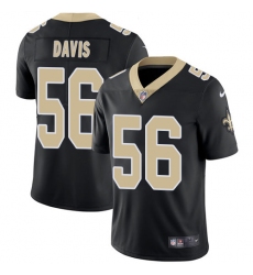 Men's Nike New Orleans Saints #56 DeMario Davis Black Team Color Vapor Untouchable Limited Player NFL Jersey