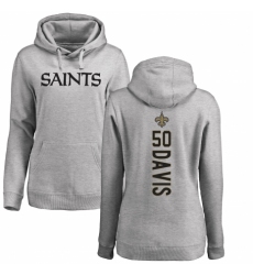 NFL Women's Nike New Orleans Saints #50 DeMario Davis Ash Backer Pullover Hoodie