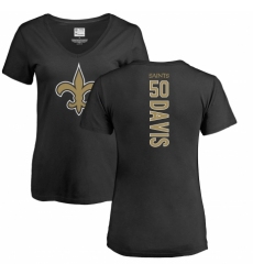 NFL Women's Nike New Orleans Saints #50 DeMario Davis Black Backer Slim Fit T-Shirt