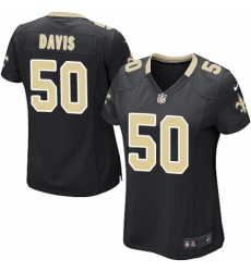 Women's Nike New Orleans Saints #50 DeMario Davis Game Black Team Color NFL Jersey