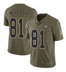 Men's Nike New Orleans Saints #81 Cameron Meredith Limited Olive 2017 Salute to Service NFL Jersey