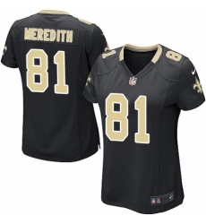 Women's Nike New Orleans Saints #81 Cameron Meredith Game Black Team Color NFL Jersey