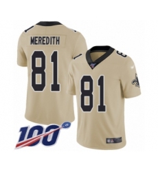 Youth New Orleans Saints #81 Cameron Meredith Limited Gold Inverted Legend 100th Season Football Jersey