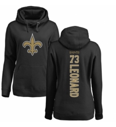 NFL Women's Nike New Orleans Saints #73 Rick Leonard Black Backer Pullover Hoodie