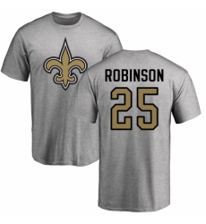 NFL Nike New Orleans Saints #25 Patrick Robinson Ash Name & Number Logo T-Shirt