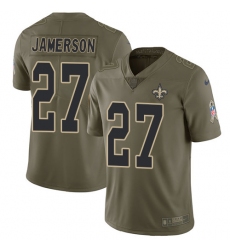 Men's Nike New Orleans Saints #27 Natrell Jamerson Limited Olive 2017 Salute to Service NFL Jersey