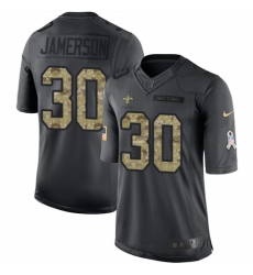 Men's Nike New Orleans Saints #30 Natrell Jamerson Limited Black 2016 Salute to Service NFL Jersey