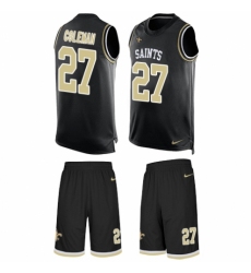 Men's Nike New Orleans Saints #27 Kurt Coleman Limited Black Tank Top Suit NFL Jersey