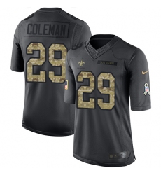 Youth Nike New Orleans Saints #29 Kurt Coleman Limited Black 2016 Salute to Service NFL Jersey