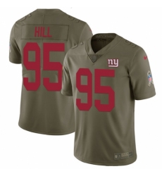 Men's Nike New York Giants #95 B.J. Hill Limited Olive 2017 Salute to Service NFL Jersey