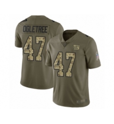 Youth New York Giants #47 Alec Ogletree Limited Olive Camo 2017 Salute to Service Football Jersey