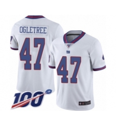 Youth New York Giants #47 Alec Ogletree Limited White Rush Vapor Untouchable 100th Season Football Jersey