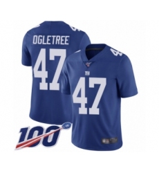 Youth New York Giants #47 Alec Ogletree Royal Blue Team Color Vapor Untouchable Limited Player 100th Season Football Jersey