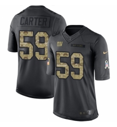 Men's Nike New York Giants #59 Lorenzo Carter Limited Black 2016 Salute to Service NFL Jersey