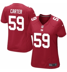Women's Nike New York Giants #59 Lorenzo Carter Game Red Alternate NFL Jersey