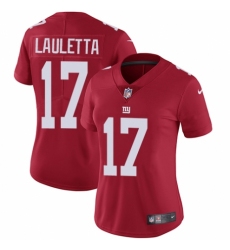 Women's Nike New York Giants #17 Kyle Lauletta Red Alternate Vapor Untouchable Elite Player NFL Jersey