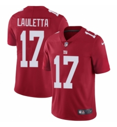 Youth Nike New York Giants #17 Kyle Lauletta Red Alternate Vapor Untouchable Limited Player NFL Jersey