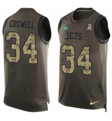 Men's Nike New York Jets #34 Isaiah Crowell Limited Green Salute to Service Tank Top NFL Jersey