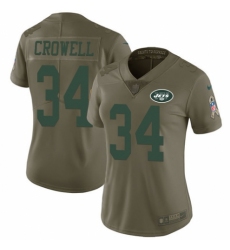 Women's Nike New York Jets #34 Isaiah Crowell Limited Olive 2017 Salute to Service NFL Jersey