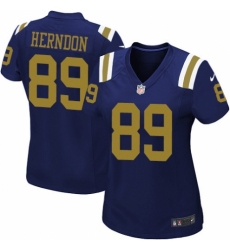 Women's Nike New York Jets #89 Chris Herndon Game Navy Blue Alternate NFL Jersey