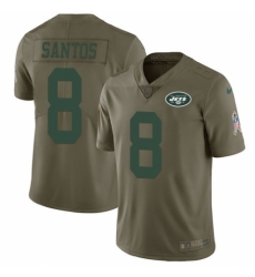 Youth Nike New York Jets #8 Cairo Santos Limited Olive 2017 Salute to Service NFL Jersey