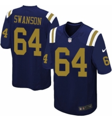 Youth Nike New York Jets #64 Travis Swanson Elite Navy Blue Alternate NFL Jersey